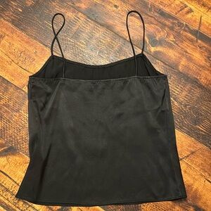 Diane Von Furstenberg Black Slinky Satin Tank Top size 2